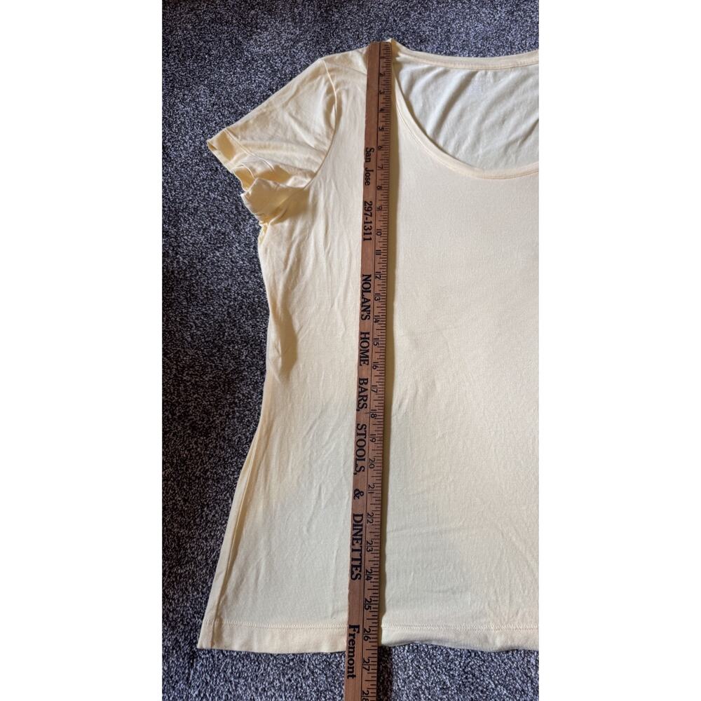 Lands’ End Women’s L Yellow Tee Cotton Blend Shirt - Picture 7 of 7